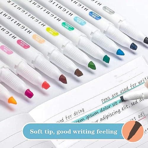 YOOUSOO 25 Pack Pastel Highlighters Assorted Colours, Dual Tip Bible Highlighter, Chisel Tip Mild Highlighters No Bleed Fluorescent Highlighter Pens for School Student Office Journals thumbnail 4