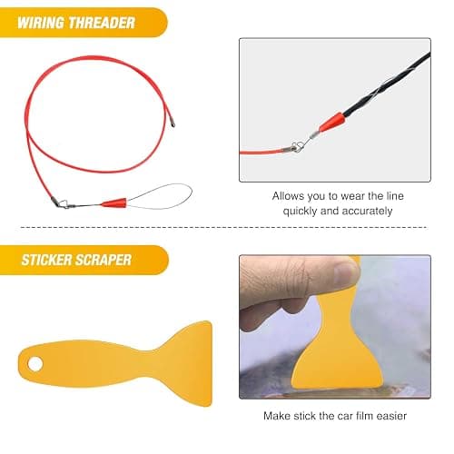 GOOACC 40Pcs Trim Removal Tool,Auto Terminal Removal Key Tool,Auto Clip Pliers Stereo Removal Tools,Car Upholstery Repair Removal Kit,Precision Hook and Pick Set,Wiring Threader,Car Film Scraper thumbnail 7