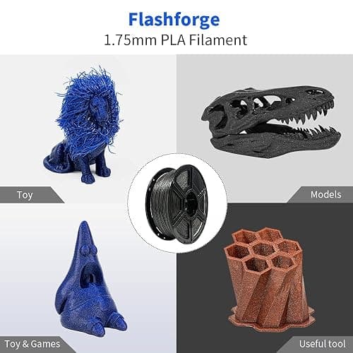 FLASHFORGE PLA Filament 1.75mm Galaxy Matte Black, 3D Printer Filament with Silver Glitter 1kg (2.2lbs) Spool, Dimensional Accuracy +/- 0.02mm, Shimmering 3D Printing Filament for Unique Finish thumbnail 5