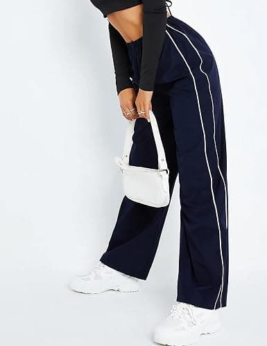 Himosyber Women's Parachute Pants Baggy Elasitc Waist Relaxed Y2K Track Pant Trousers thumbnail 5