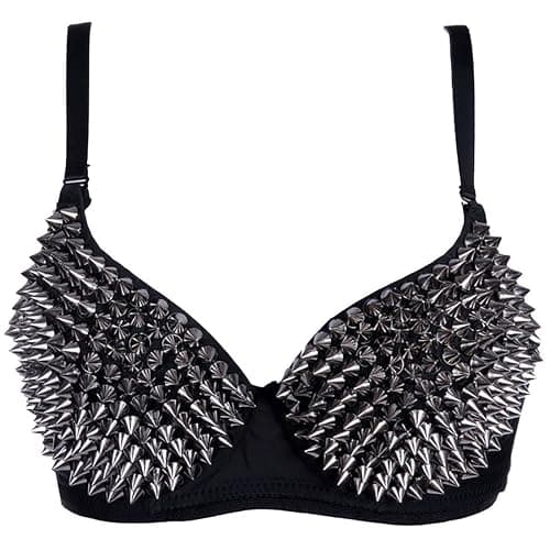Kimring Women's Steampunk B Cup Spike Studs Rivet Party Club Rave Sport Bra Tops - Image 1