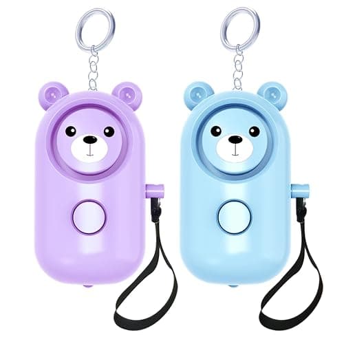 Personal Alarm Safe Sound for Women Kids Elders, 2 Pack Cute 130dB Loud Siren Safety Self-Defense with LED Light, Security Keychain Emergency Alert Alone (Blue+Purple) thumbnail 9