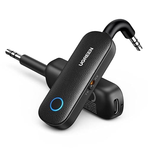 UGREEN Bluetooth Transmitter Receiver for 2 AirPods or BT Devices, Bluetooth Wireless Transmitter for Headphones, 3.5mm Aux Audio Jack Adapter for in-Flight TV Car Home Stereo System thumbnail 9