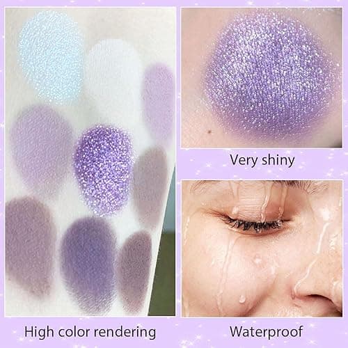 ORANOT 9Colors Eye Shadow Palettes Makeup,Dark Purple Plum Lavender Mauve Black Smoky Eyeshadow Palette for Older Women Natural Powde Eye Shadows Waterproof Long Lasting Naturing-Looking - 9Colors-Dark Purple Plum Lavender thumbnail 4