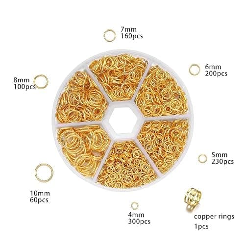 1051pcs O Ring Connectors Stainless Steel Quality Jump Rings Metal Open Jump Rings Set 304 Stainless-Steel Jump Rings for Jewelry Making Connectors (Gold) thumbnail 2