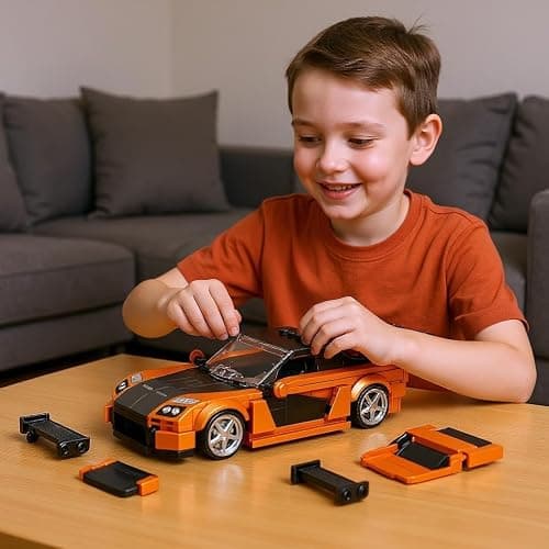 Reobrix 804 Mazda RX-7 Building Blocks Set, 1:24 Scale Model Car Kit for Display and Collectible, Fast & Furious Race Car Building Toy for Teens and Adults, 367 Pieces thumbnail 2