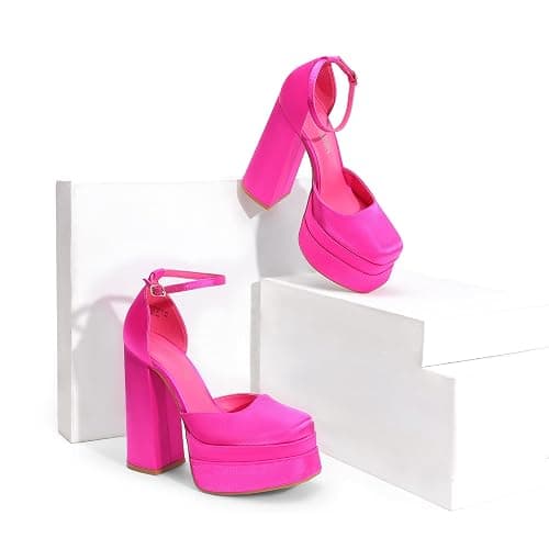DREAM PAIRS Women’s High Chunky Platform Closed Toe Block Heels Square Toe Ankle Strap Dress Wedding Party Pumps Shoes Aurelia thumbnail 7