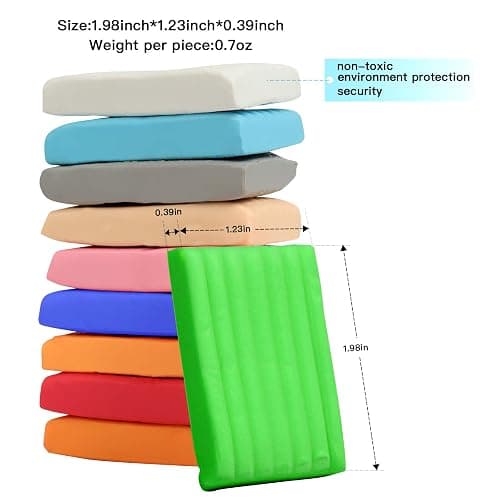 Polymer Clay 50 Colors, Modeling Clay for Kids DIY Starter Kits, Oven Baked Model Clay, Non-Sticky Molding Clay with Sculpting Tools, Gift for Children and Artists (50 Colors) thumbnail 3