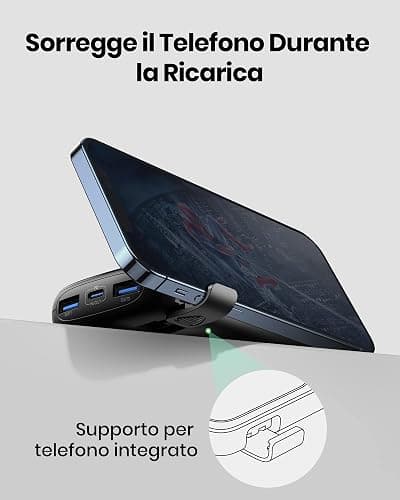 INIU Portable Charger, Smallest 22.5W 10000mAh Power Bank, USB C in/Output Fast Charging 3-Output Mini Battery Pack Charger with Phone Holder for iPhone 16 15 14 13 12 Samsung S23 Google iPad Tablet - black thumbnail 9
