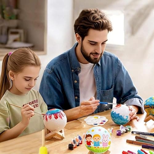 HOLA Paint Your Own Moon Lamp Kit, 2025 Updated USB Rechargeable, DIY Arts Supplies and Crafts Kit, Gifts for Kids Girls Boys Teens, Ages 6 7 8 9 10 11 12 13 14 15 16 Year Old Birthday thumbnail 3