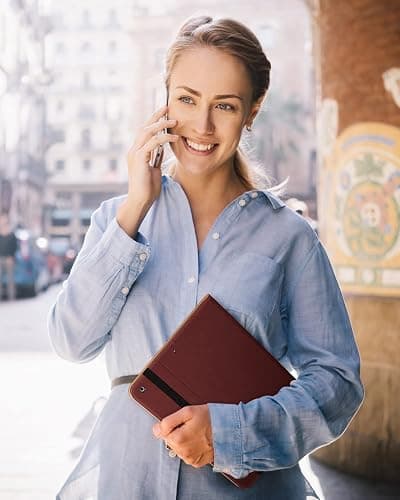 DTTO for iPad 9th/8th/7th Generation 10.2 Inch Case 2021/2020/2019, Premium Leather Business Folio Stand Cover with Apple Pencil Holder - Auto Wake/Sleep and Multiple Viewing Angles, Burgundy Red thumbnail 5