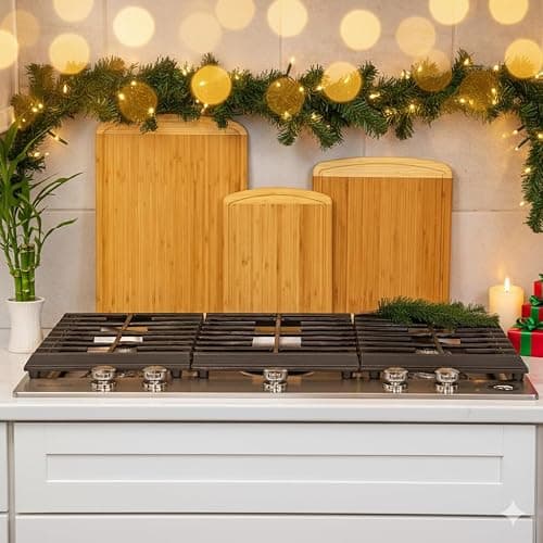 Organic Bamboo Cutting Boards for Kitchen Set of 3 with Lifetime Replacements – Premium Extra Large Wood Chopping Boards with Juice Grooves for Carving & Serving, Non-Toxic & Durable by Greener Chef thumbnail 2