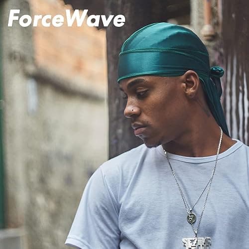 ForceWave 12 Pieces Silky Durag for Men Women Satin Durags for 360 Waves thumbnail 4