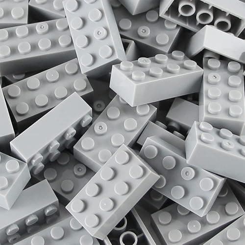 Feleph Basic Parts 320 Pieces 2x4 Light Gray Bricks Building Creative Play Blocks Set Toy Accessories Combine with Major Brick Brands (Gray Light) thumbnail 6