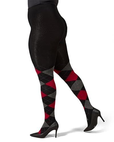 MeMoi Classic Argyle Cotton Tights for Women, Cozy and Stlylish Patterned Sweater Tights - Sizes Small to 6x thumbnail 7