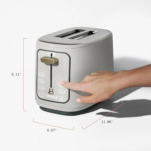 Beautiful 2-Slices Touchscreen Toaster with Digital Display, 7 Shade Settings, Bagel/Frozen Presets, Extra-Wide Slots, 900W (White) thumbnail 3