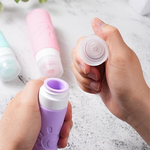 Zafit 18 Pack travel Bottles for Toiletries, TSA Approved Silicone Travel Containers Leak Proof Refillable Travel Accessories for Shampoo Conditioner Lotion Body Wash(Multicolored C) thumbnail 5
