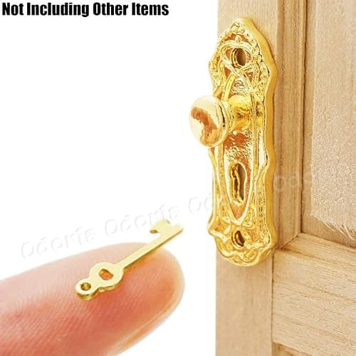 Odoria 1/12 Miniature Door Knob Lock and Key Dollhouse Decoration Accessories thumbnail 7