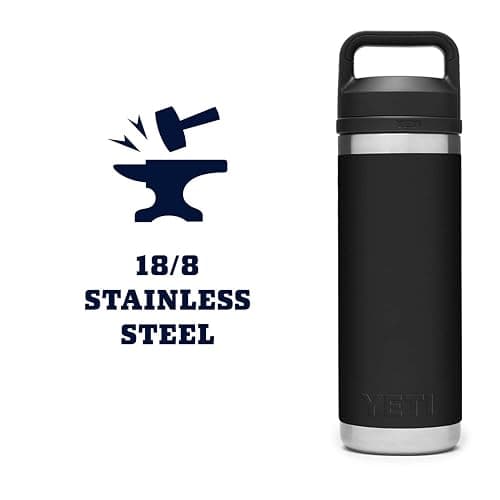 YETI Rambler 18 oz Bottle, Vacuum Insulated, Stainless Steel with Chug Cap, Black thumbnail 7
