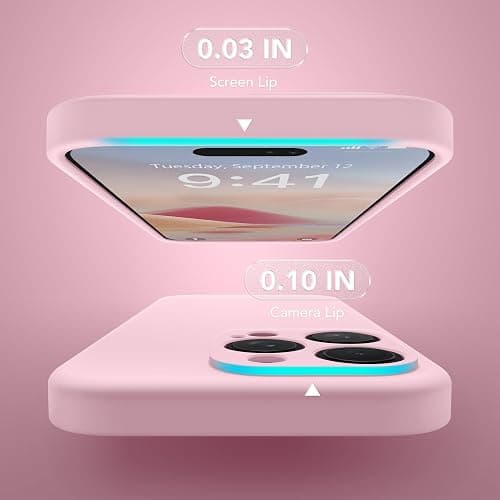 SuydanBox Magnetic for iPhone 15 Pro Max Case, Compatible with MagSafe, [Full Camera Protection][Screen Protector] Silicone Shockproof Protective Phone Case for iPhone 15 Pro Max 6.7", Chalk Pink thumbnail 7