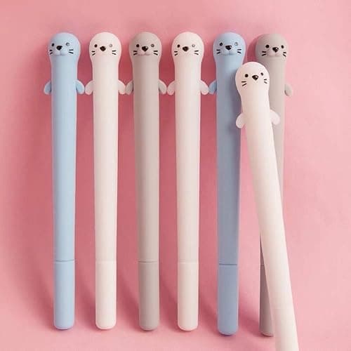 Doraking 3pcs 0.5mm Fine Point Gel Pens, Cute Cartoon Otters Refillable Gel Ink Pens, Black Ink Pen for Writing Note with Box (Otter) thumbnail 4
