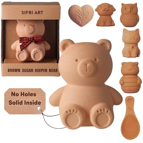 Sifri Art Brown Sugar Keeper 3D – Terracotta Clay Bear Softener, Unique Moisture Holder for Baking Essentials Like Cookies, Marshmallows, Herbs – Cute Kitchen Storage and Freshness Saver thumbnail 9