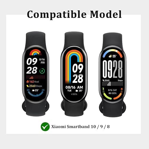 Bracelet pour Xiaomi Mi Band 10/9/8, Bracelets de Remplacement en métal souple, Bracelet en Acier Inoxydable pour Xiaomi Smart Band 8/9 homme femme, Longueur Réglable et Confortable et Respirant thumbnail 2