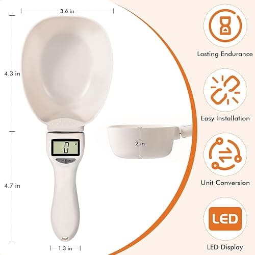 2pcs Digital Measuring Spoon Scale,Electronic Measuring Spoon 800g/0.1g High Precision with Screen,Adjustable Measuring Spoon for Cooking, Pet Food,Daily Meals thumbnail 2
