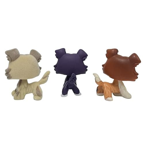 3pcs/Set Custom Flocked Pet Shop Toys Short Hair Cat Kitten Collie Great Dane Cocker Spaniel Dachshund Puppy Dog OOAK Compatible with LPS (#2210 and 1676 and 1542) thumbnail 4