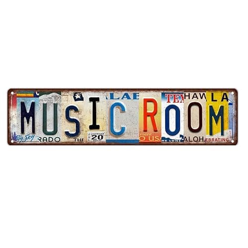 Retro Music Room Wall Decoration art Signs，Vintage Music Street Signs Metal Tin Sign Plate,16 x 4 Inches, Suitable for Band Poster, Studio, Bedroom, Grunge Room decor, Personalized Gifts Accessories for Rock Enthusiasts - Image 1