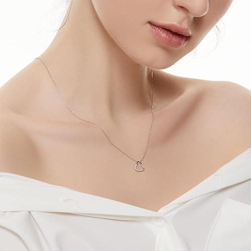 Raelyn&Bev. L'Amour Collection Jewelery,Heart Pendant Necklace,Choker Necklaces For Women, Girls with Polishing Cloth and Velvet Drawstring Bag thumbnail 2