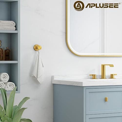 APLusee Brushed Dark Gold Towel Hook for Bathroom, 304 Stainless Steel Round Towel Hanger, Heavy Duty Wall Hook for Kitchen Garage Wall Mounted thumbnail 2