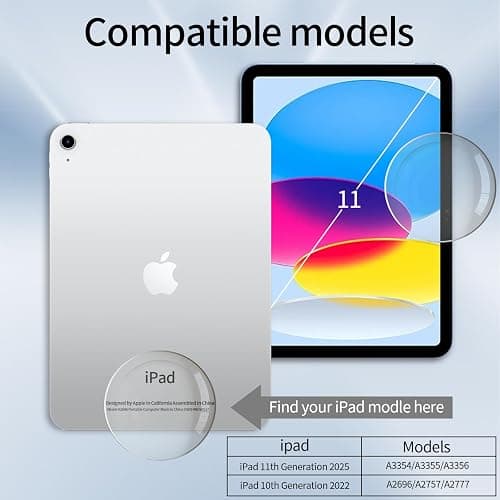 ipad 11/10th generation case (white/clear) with a apple pencil holder thumbnail 2
