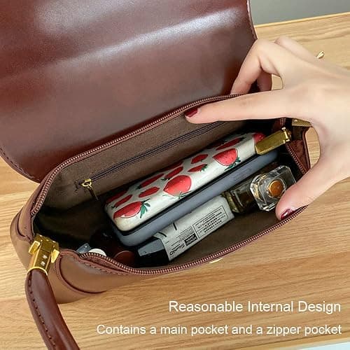 Small Clutch Shoulder Bag for Women Leather Mini Tote Handbag Purse with Buckle Closure thumbnail 5