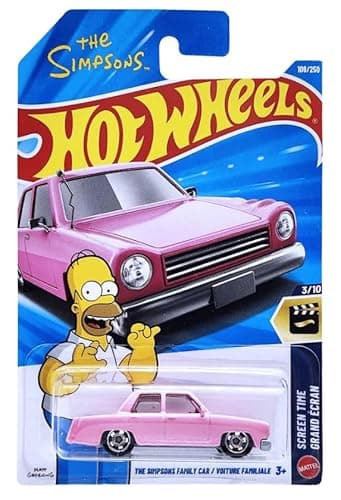 Hot Wheels The Simpsons Family Car [Pink] Screen Time 3/10, 108/250-1:64 Scale Diecast Toy Vehicle - Image 1