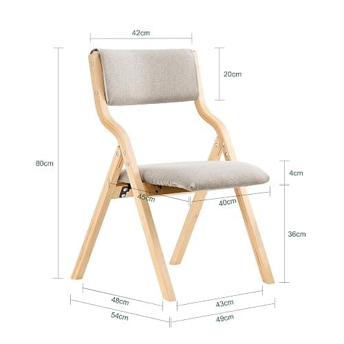 SoBuy Folding Chair Wooden Padded Folding Kitchen Dining Chairs with Backrest & Seat, Compact & Versatile Seating for Office, Dining Room, and Small Spaces Grey FST40-HG thumbnail 3