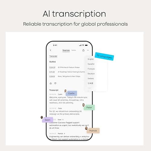 Plaud Note Pro AI Voice Recorder, Transcribe & Summarize with AI, App Control, Note Taker for Meetings & Calls, Supports 112 Languages, Ultra-Slim w/InstantView Display, Case Included, Silver thumbnail 5