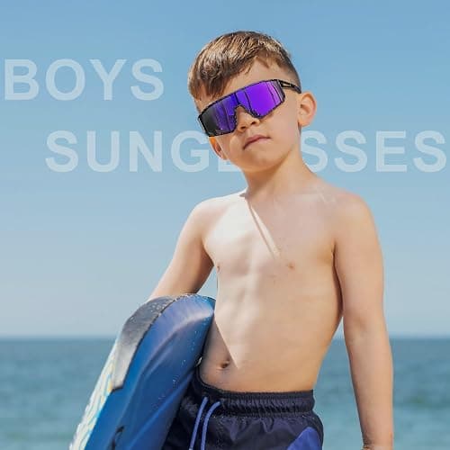 CMBJJU 3PACK Kids Sunglasses for 6-14 Boys Girls, Youth Baseball and Cycling UV400 Protection Goggles thumbnail 6