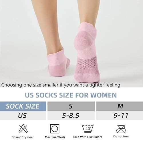 FITRELL 5-6 Pairs Ankle Running Socks for Women Athletic Cushioned Low Cut Tab Sports Socks thumbnail 2