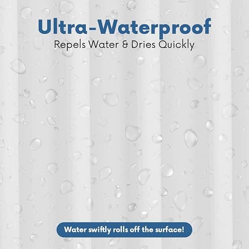 No Smell Shower Curtain Liner 72x72 White - PEVA Plastic Shower Curtain for Bathroom, PVC-Free Waterproof Shower Liner with Metal Grommets and Magnet-Weighted Bottom Hem - Washable Inner Liner thumbnail 6