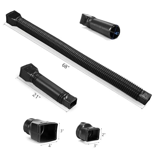 plusgutter Black 1-Pack Rain Gutter Downspout Extensions Flexible, Drain Downspout Extender,Down Spout Drain Extender, Gutter Connector Rainwater Drainage,Extendable from 21 to 68 Inches thumbnail 2