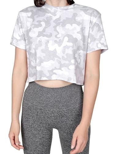 MAX ALLIE Women's Ultra Soft Cropped T Shirt Crew Neck Tees Casual Loose Fit Basic Lightweight thumbnail 2