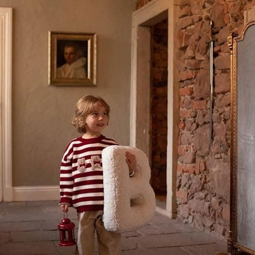 Chpbolly Letter Pillow English Letter Plush Pillow Cozy Lambswool Initial Throw Pillow Alphabets Letter Decorative Cushion Comforting Huggable Stuffed Cushion for Bedroom Sofa（15.7 * 13.8 * 3.9 in） thumbnail 2