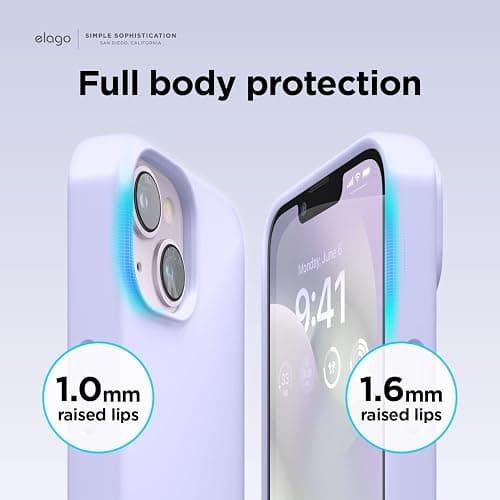 elago Compatible with iPhone 14 Case, Liquid Silicone Case, Full Body Protective Cover, Shockproof, Slim Design, Anti-Scratch Soft Microfiber Lining, 6.1 inch (Purple) thumbnail 6