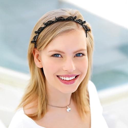 2 Pcs Braided Bangs Headband with Teeth, Professional Weaving Clip | Invisible Fringe Styling Tool for Women Girls, for Fine or Thick Hair thumbnail 6