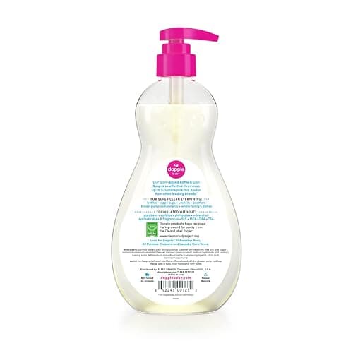 Dapple Baby Bottle Soap, Hypoallergenic Dish Soap for Baby Bottles, Powered by Plants, 1 Pump Included, Packaging May Vary, Fragrance Free, 16.9 Fl Oz (Pack of 3) thumbnail 3