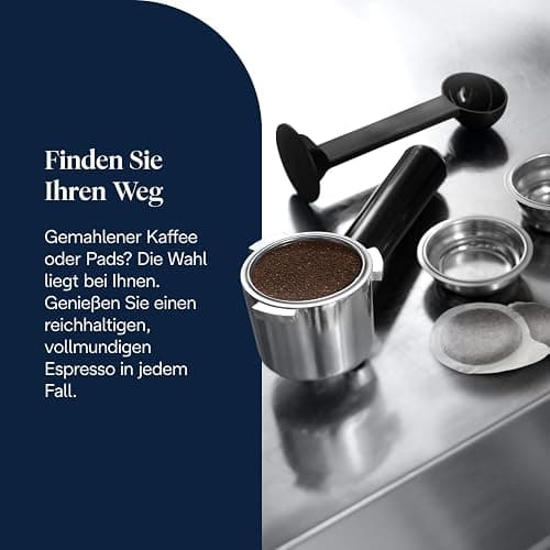 De'Longhi Dedica Style - Perfetto Kompakte Siebträgermaschine Espressomaschine mit Tasten, manuellem Milchaufschäumer für Espresso und Cappuccino, ESE Pad geeignet, 15cm breit, Metall (EC685.M) thumbnail 9