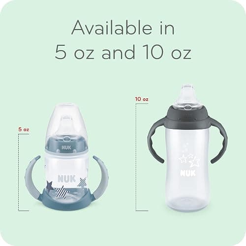 NUK Learner Cup, 10 oz, 2 Pack, 8+ Months﻿ – BPA Free, Spill Proof Sippy Cup thumbnail 3