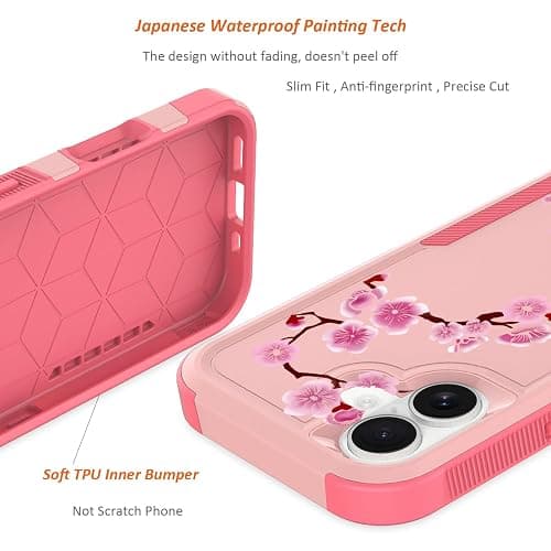 Ftonglogy for iPhone 17 Case with Screen Protector: Cute Flowers Floral Design for Girls Women Slim Soft TPU Bumper Shockproof Silicone Cherry Blossom Cell Phone Cover (Lucky Fox) thumbnail 6