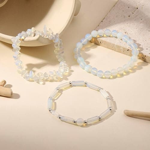 3Pcs Natural Stone Bracelets for Women 8mm Crystal Beaded Bracelets Handmade Stretch Bracelet Healing Crystal Jewelry for Women thumbnail 6